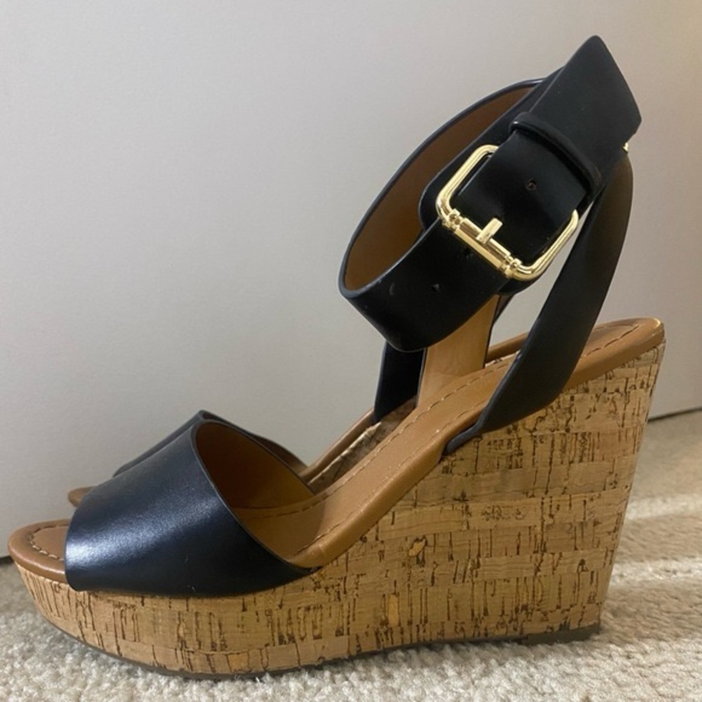 Black Wedge Sandals Size 7